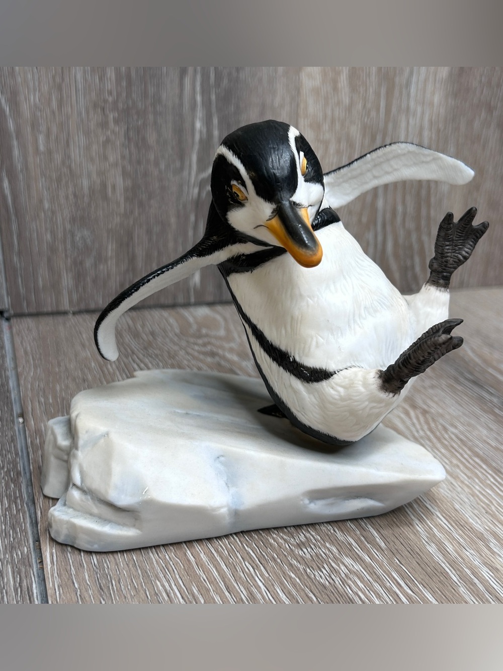 Franklin Mint “Whoops!” Penguin Figurine 1985 • Michelle Emblem• Hand Painted
